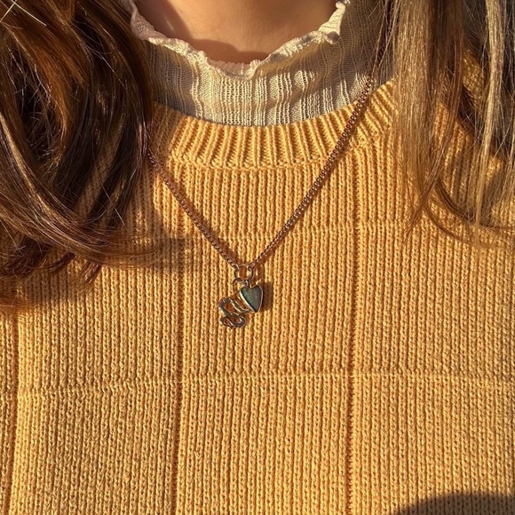 Vintage 9k ct yellow gold curb carabiner and catbird charm holder chain necklace - Picture 4 of 11